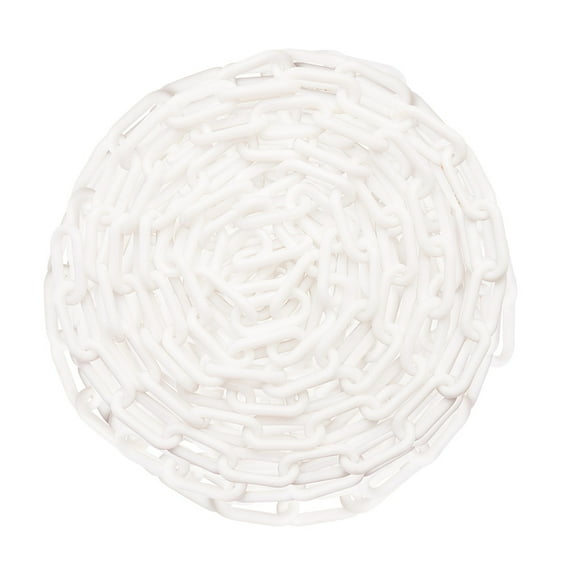 US Weight Chainboss 2" x 500' White Plastic Safety Chain with SunShield UV Resistant Technology