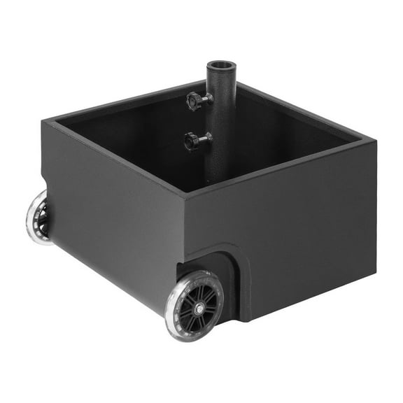 US Weight Decorative Planter Box Umbrella Base - Umbrella Stand with Wheels - Powder-Coat Black