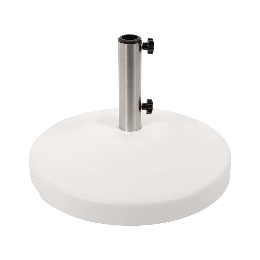 US Weight Free-Standing Fillable Umbrella Base - Rolling Base for Patio Umbrella Stand – White