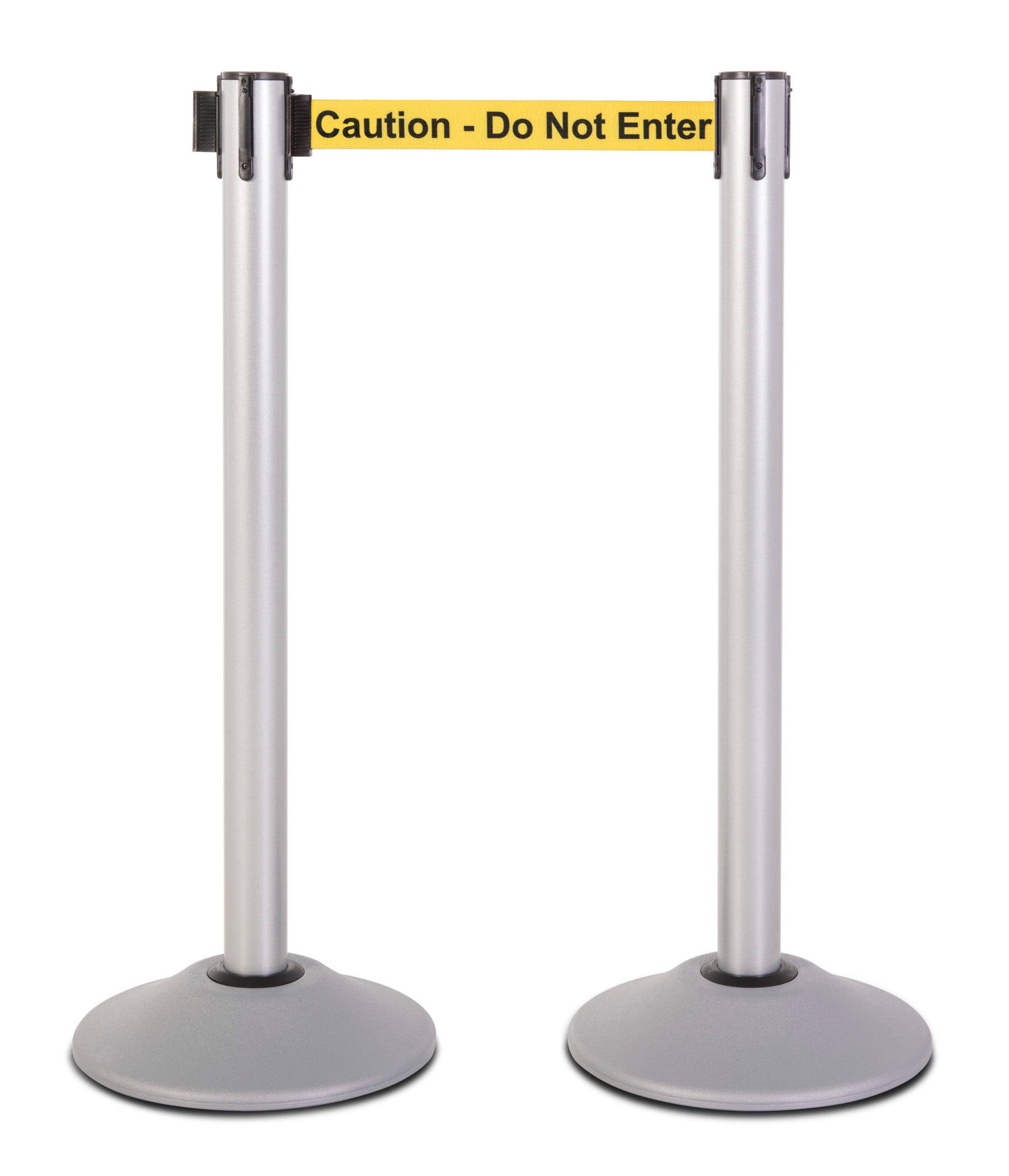 Silver Heavy Duty Steel Stanchion with 7.5-Foot Retractable Belt