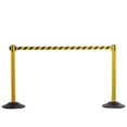 thumbnail image 1 of US Weight Heavy Duty Yellow Premium Steel Stanchion with 7.5-Foot Chevron Retractable Belt, 1 of 17