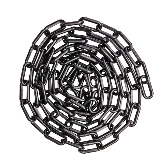 US Weight 1.5" x 100' Black Plastic Safety Chain ft. SunShield UV Resistant Technology