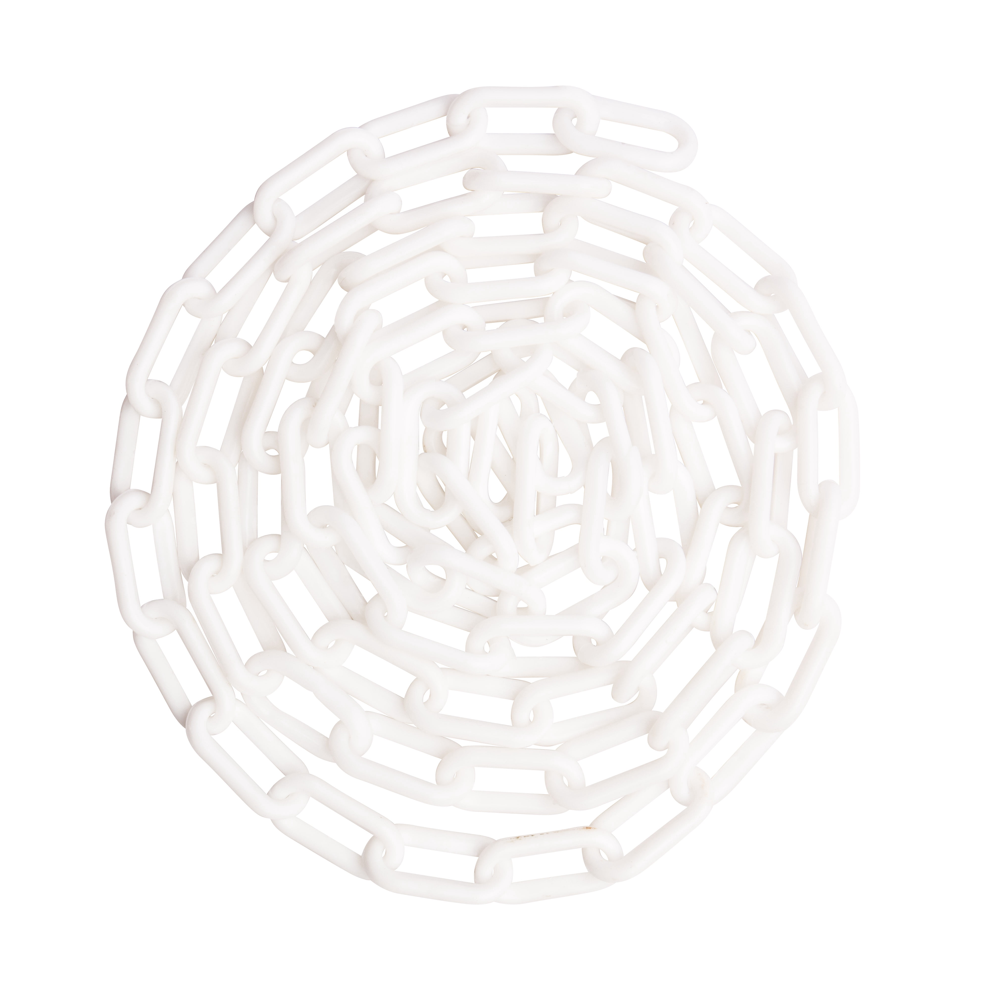 US Weight 1.5" x 100' White Plastic Safety Chain ft. SunShield UV Resistant Technology