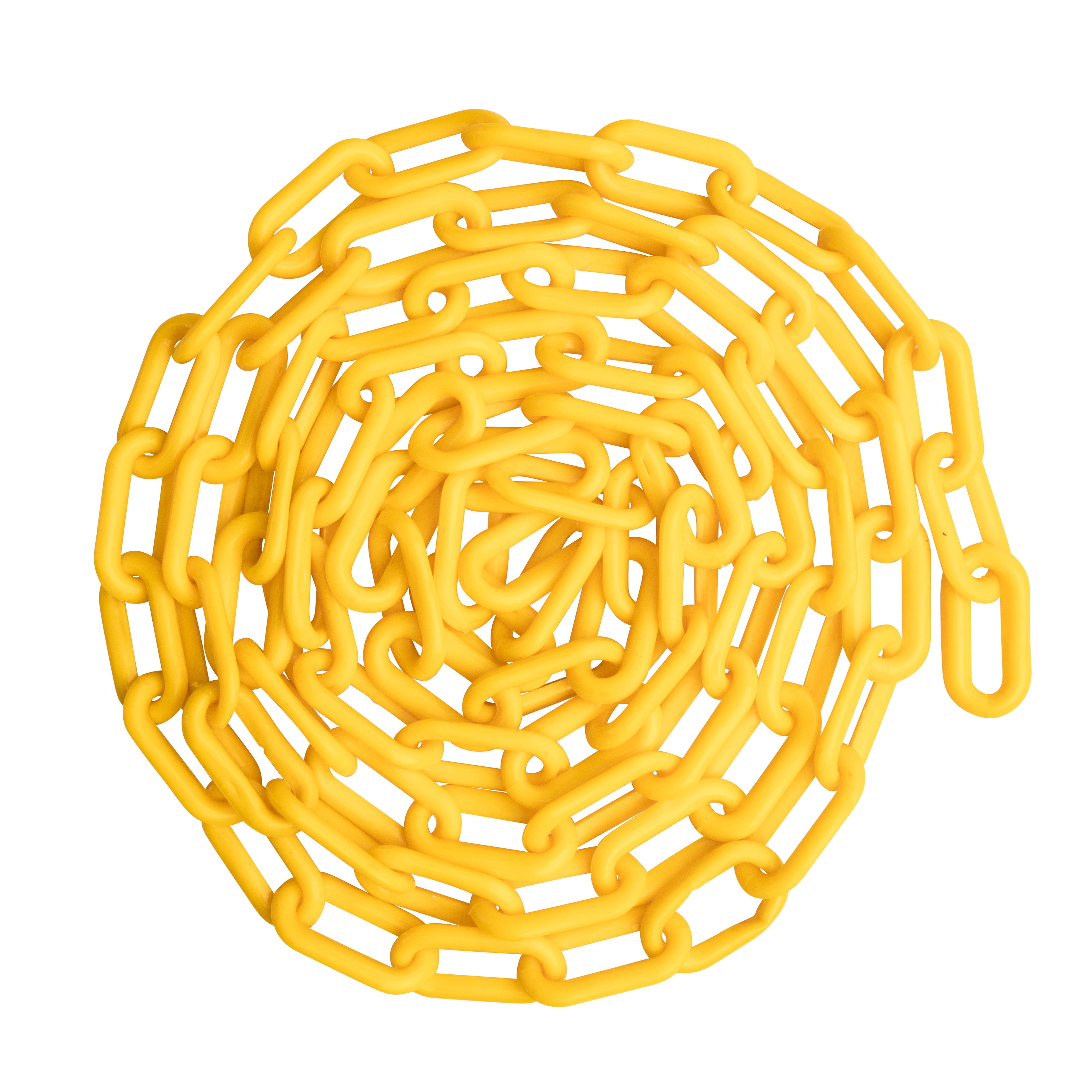 US Weight 1.5" x 100' Yellow Plastic Safety Chain ft. SunShield UV Resistant Technology