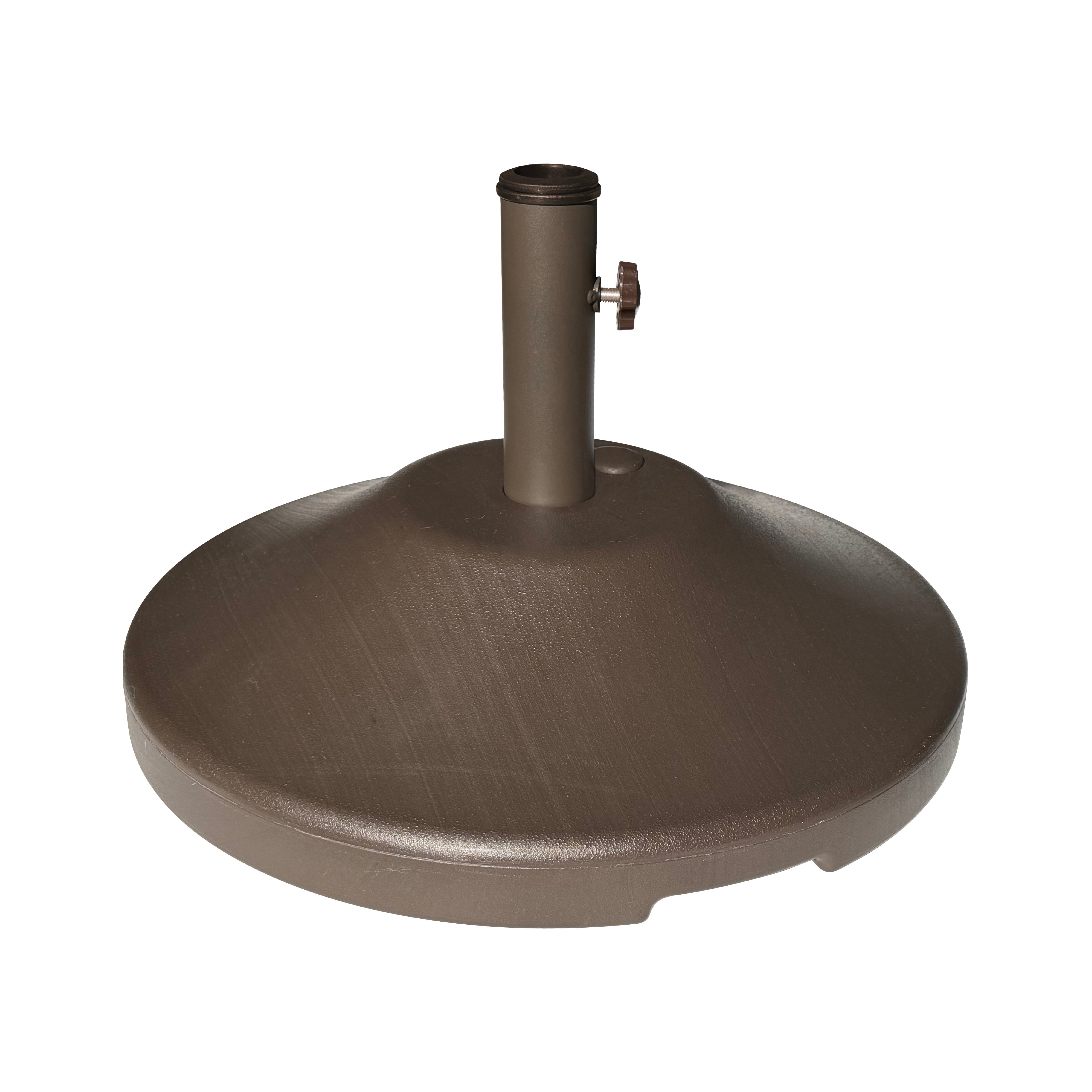 US Weight Premium 30 Pound Cement Prefillled Bronze Umbrella Base for Patio Table - Heavy Duty Adjustable Umbrella Stand with Stainless Steel Stem for Outdoor Patio Umbrellas