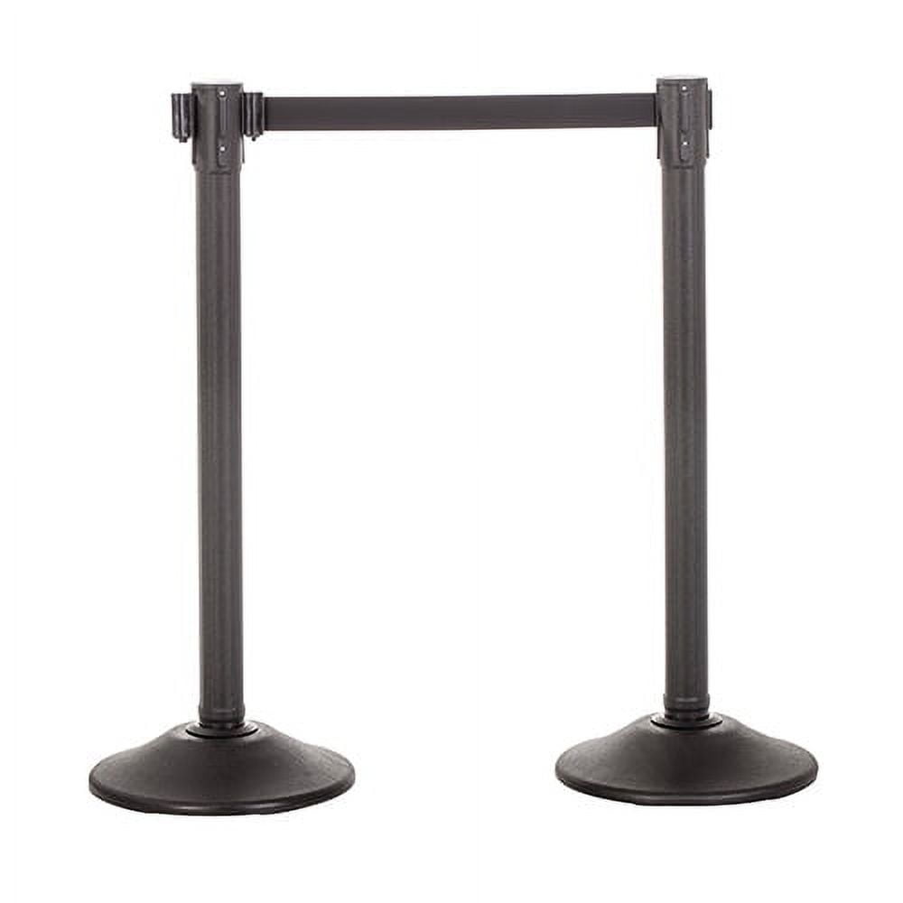 Black High-Density Polyethylene Stanchion with 11-Foot Retractable Belt