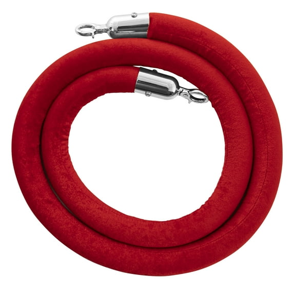 US Weight Single Velvet Rope Accessory for Crowd Control Stanchions - 6', Red