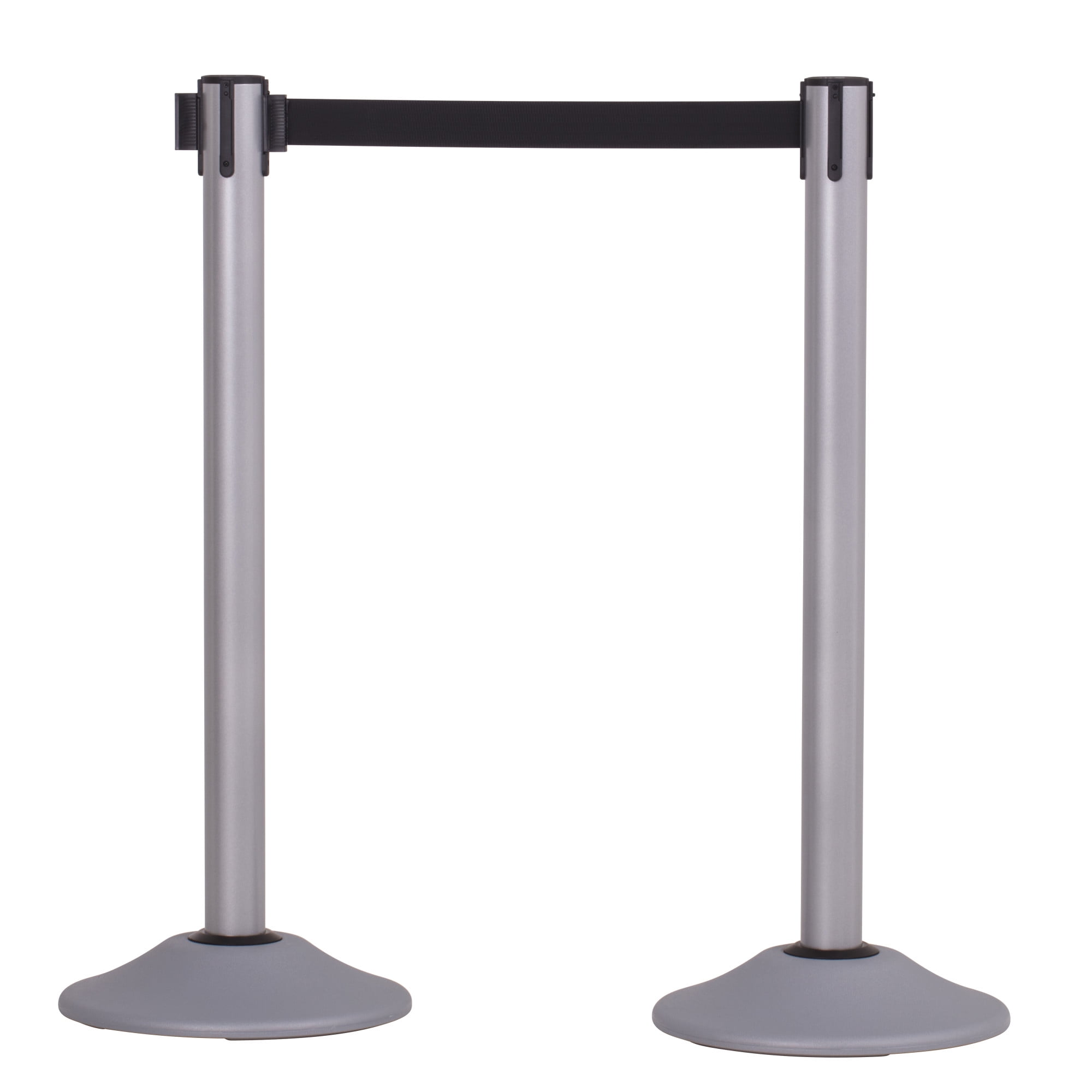 Heavy Duty Silver Steel Stanchion with 13-Foot Retractable Belt