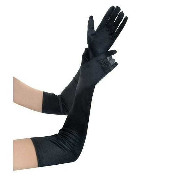 US Women Satin Evening Gloves 17.7'' Long Party Dance Elbow Length Opera Gloves