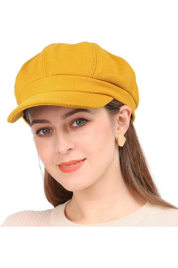 US Women's Newsboy Hat Winter Wool Cabbie Beret Tweed Girls Paperboy Cap