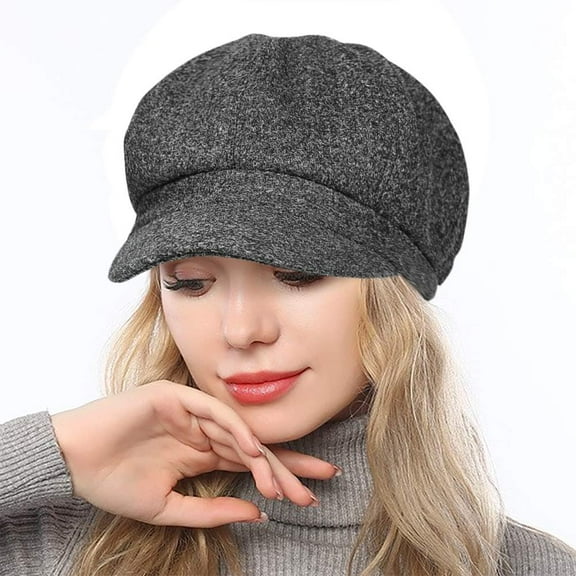 US Women's Newsboy Hat Winter Wool Cabbie Beret Tweed Girls Paperboy Cap