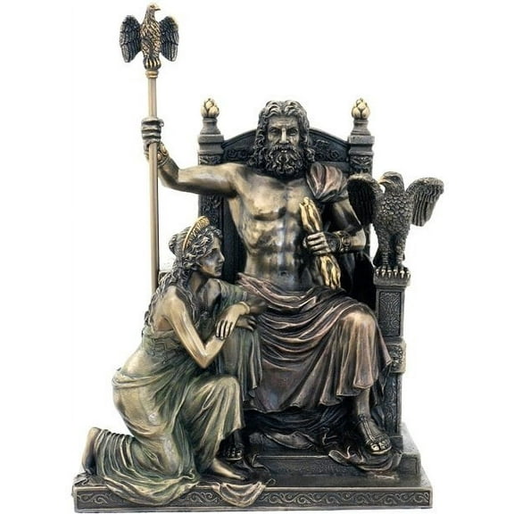 US Zeus and Hera at The Throne Cold Cast Bronze Figurine 11 Inch WU76068A4