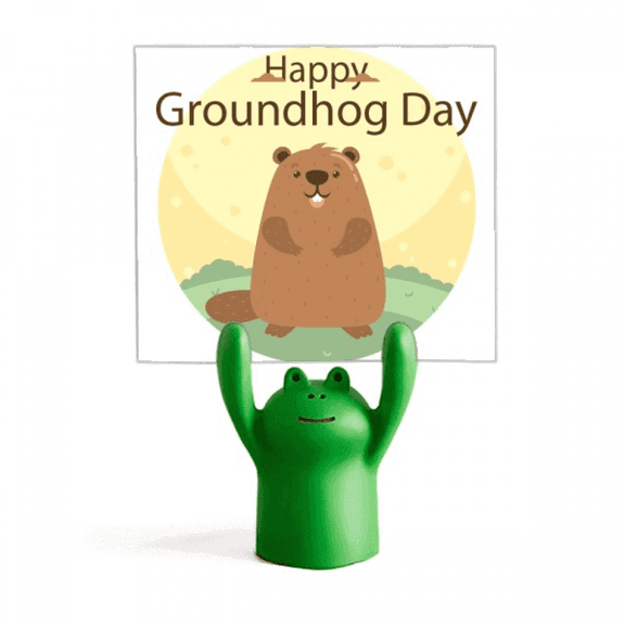 US and Canada Groundhog Day February Memo Holder Cartoon Animal Frog Stand Decoration