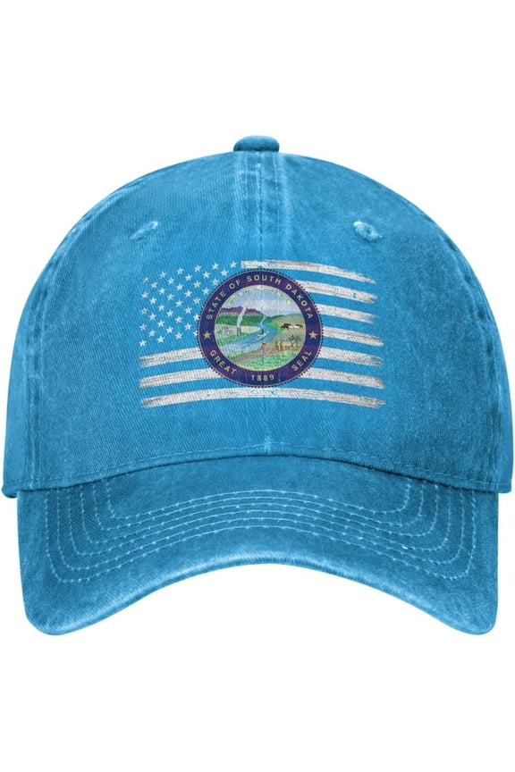 US and South Dakota State Seal Baseball Cap for Men Women Hat Adjustable Vintage Cotton Dad Caps