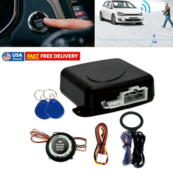 US keyless entry engine start alarm button remote starter ignition switch-