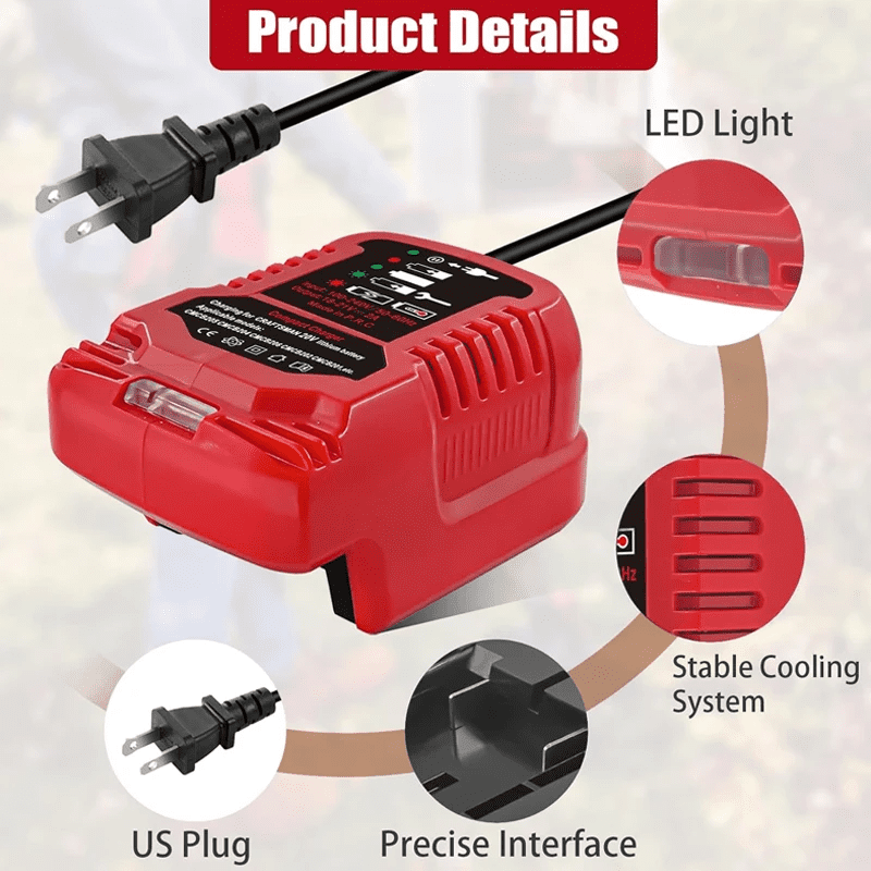 US plug Charger For Crafts*man 20V Li-ion Battery CMCB204 CMCB202 CMCB201 CMCB209 Portable Mini Fast Charger with LED Indicator