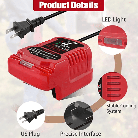 US plug Charger For Crafts*man 20V Li-ion Battery CMCB204 CMCB202 CMCB201 CMCB209 Portable Mini Fast Charger with LED Indicator