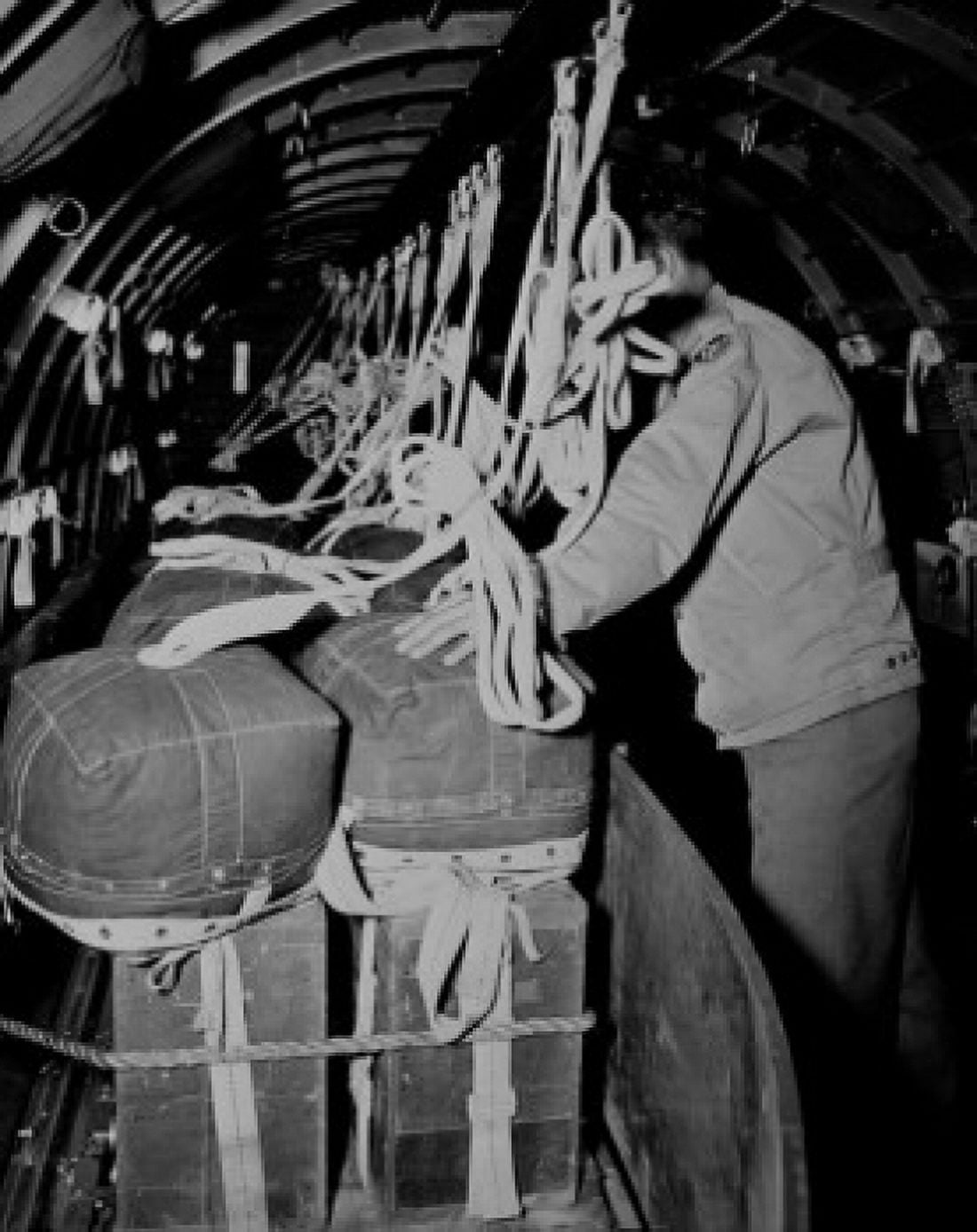 US troop loading ammunition and food supplies in plane Canvas Art - (24 x 36)
