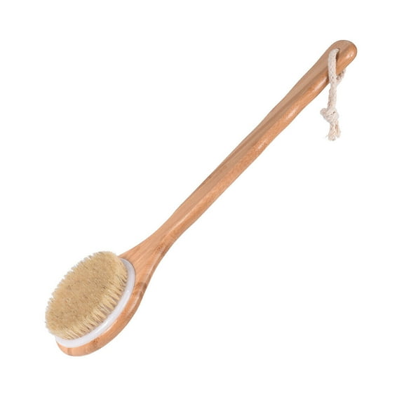 US1-2Pc Natural Bristle Wooden Bath Shower Brush Spa Back Body Dry Skin Scrubber