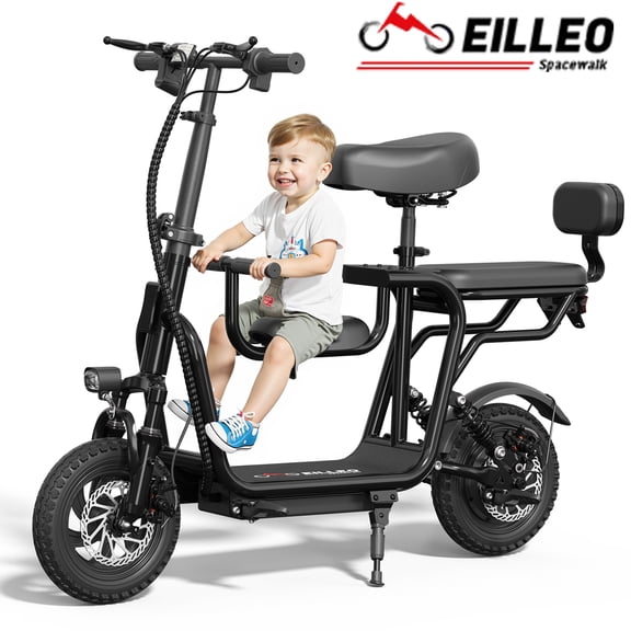 US11 48V Electric Scooter with Kid Seat and Passenger Seat - 500W, 4 Hours Fast Charger, 20Miles, MAX Load Capacity 330 lbs, UL2272 (3 Seat)