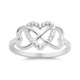thumbnail image 1 of US2-4Pc Love Heart Cubic Zirconia Twisted Eternity Band 926 Sterling Silver Ring, 1 of 5