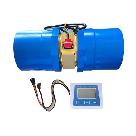 US211M Lite Digital Flow Meter, YF-DN80 20-500L/min G3" Flow Sensor With PVC-U Adaptors OD 90mm Inner Diameter