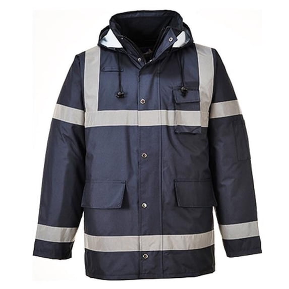 US433 Medium Reflective Iona Lite Rain Jacket, Navy - Regular