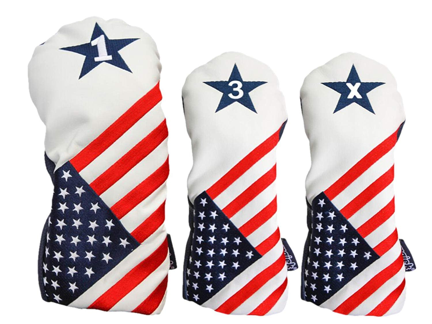 USA 1 3 X Golf Headcover Patriot Vintage Retro Patriotic Driver Fairway Wood Head Cover