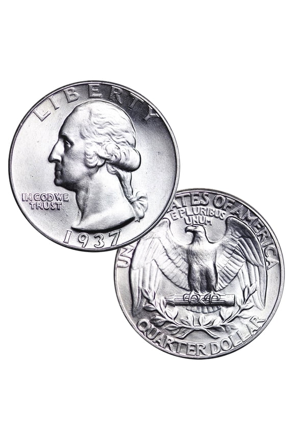 USA $1 Face 90% Silver Washington Quarter 25c Coin Brilliant Uncirc Random Date