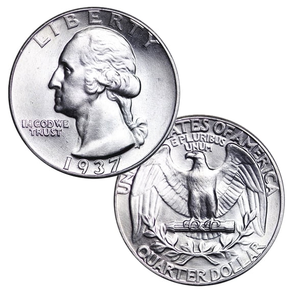 USA $1 Face 90% Silver Washington Quarter 25c Coin Brilliant Uncirc Random Date