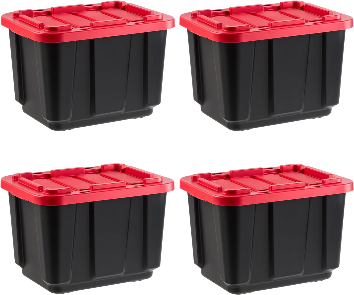 USA 12 Gallon Heavy Duty Storage Bins with Lids, 4 Pack Made in USA