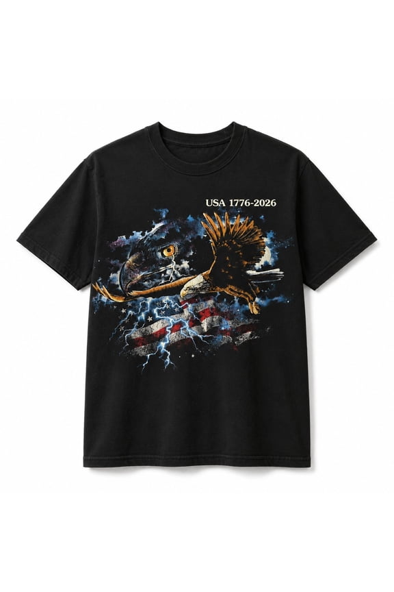 USA 1776-2026 Eagle Graphic Comfort Colors T-Shirt | Garment-Dyed Ring-Spun Cotton | Unisex Relaxed Fit