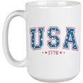 thumbnail image 1 of USA 1776, 4th of July Merch Gift, White 15oz Ceramic Mug, 1 of 5