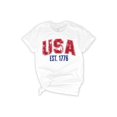 thumbnail image 1 of USA 1776 Shirt, Patriotic Shirts for Women & Men, American Clothes, 4th of July Shirts, Graphic Tee White, 1 of 3