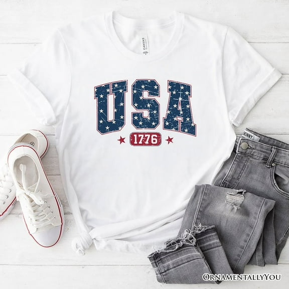 USA 1776 Stars T-Shirt, Bold Patriotic Tee for Independence Day