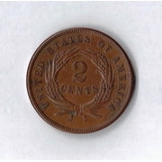 United States Mint USA 1864-1868 Two Cent Piece Coin 2c G / VG Average Circulated - Random Date