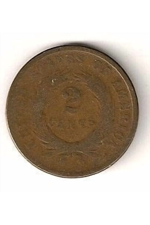 USA 1865 Two Cent Piece Coin - Civil War Bronze Composition - United States Mint