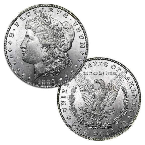 USA 1885 P Morgan 90% Silver Dollar Coin - $1 Brilliant Uncirculated Condition