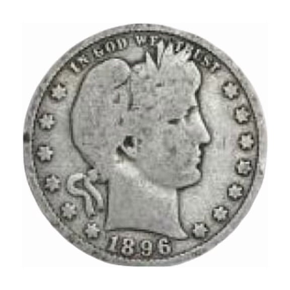 United States Mint USA 1892-1916 90% Silver Barber Quarter Coin 25c Average Circulated Random Date