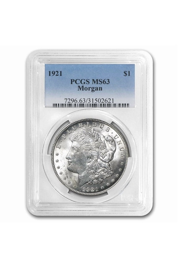 USA 1921 Morgan 90% Silver Dollars Coin - MS63 Professionally Graded PCGS