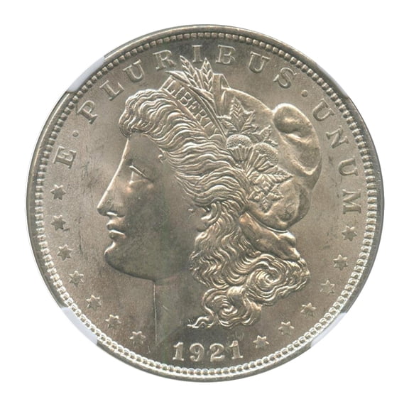 USA 1921 Morgan Dollar 90% Silver Coin - PCGS Certified MS-63 - Last Year