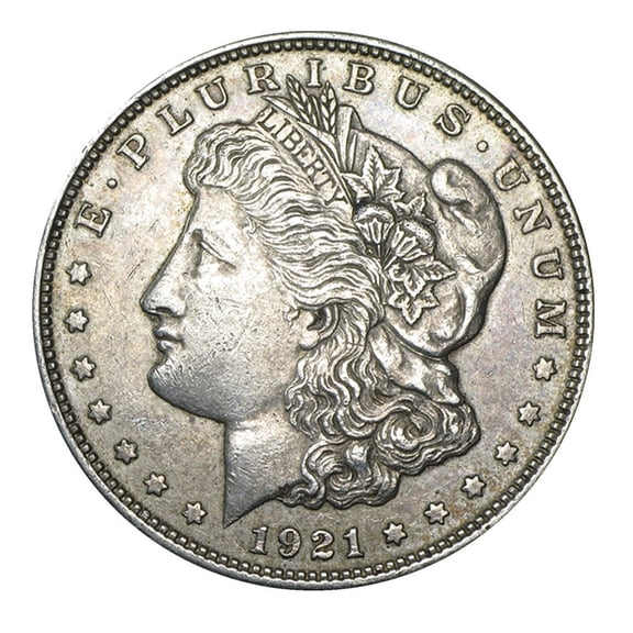 USA 1921 Morgan Dollar 90% Silver Coin - Very Good Circulated Condition