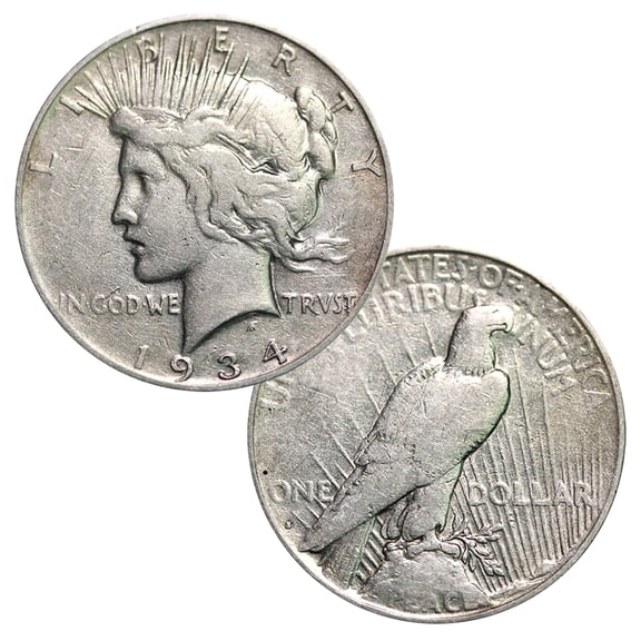 USA 1922-1935 90% Silver Peace Dollar Coin - Circulated Condition