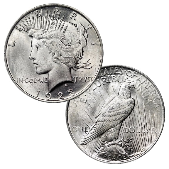 USA 1922-1935 90% Silver Peace Dollar Coin - Brilliant Uncirculated Condition