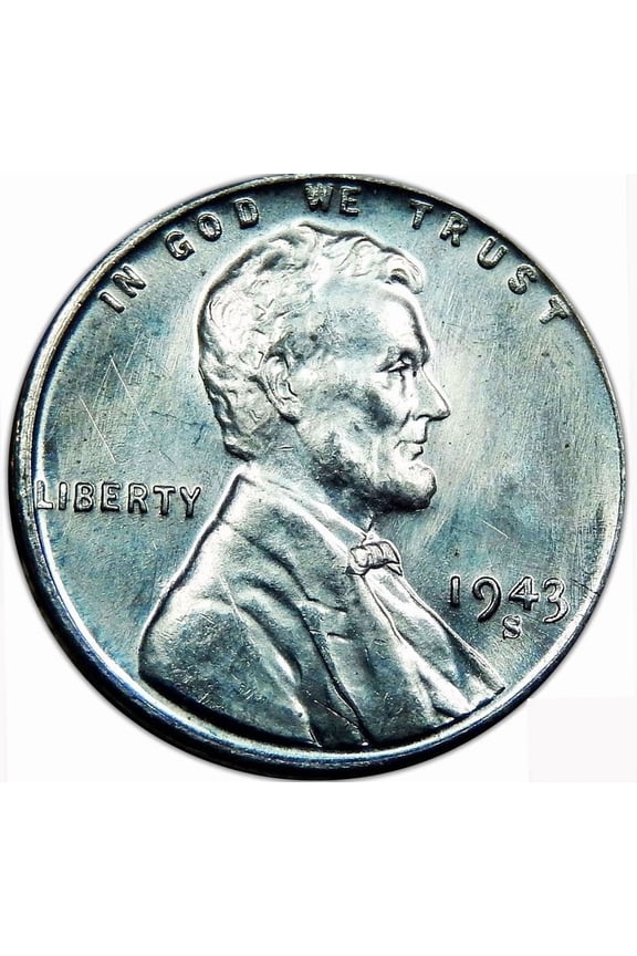 USA 1943 S Lincoln Wheat Ears Reverse Cent Coin - Uncirculated Condition