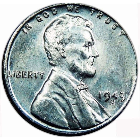 USA 1943 S Lincoln Wheat Ears Reverse Cent Coin - Uncirculated Condition