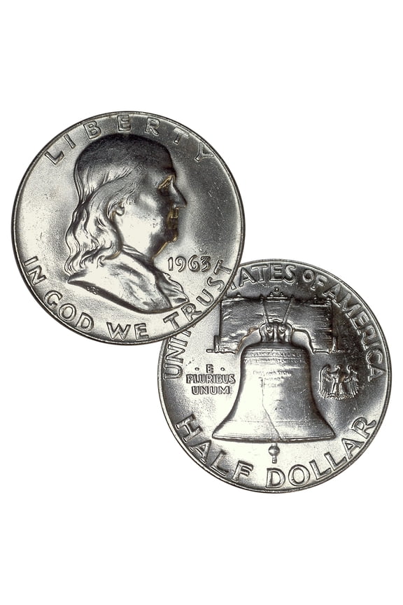 US Mint USA 1948-1963 90% Silver Franklin Half Dollar Coin Random Date Uncirculated