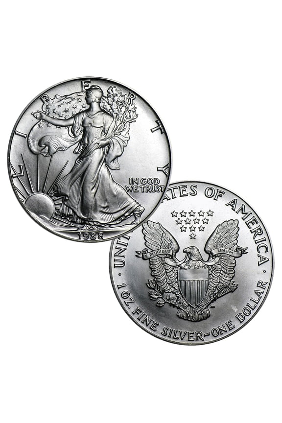 USA 1988 $1 American Silver Eagle .999 Fine 1 Troy Ounce - Uncirculated
