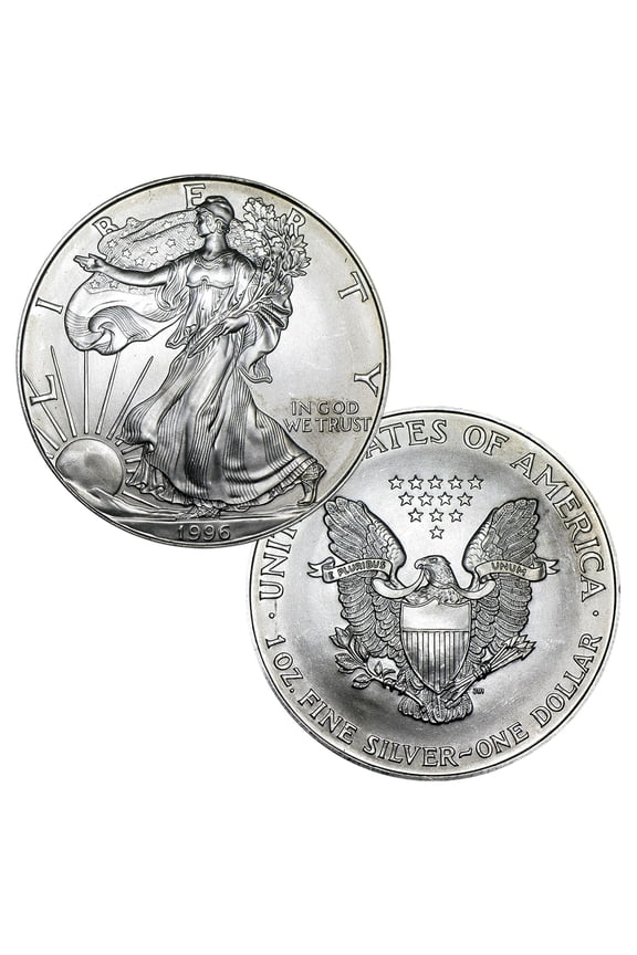 USA 1996 $1 American Silver Eagle Coin .999 Fine 1 Troy Ounce - Uncirculated