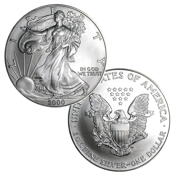 USA 2000 $1 American Silver Eagle Coin .999 Fine 1 Troy Ounce - Uncirculated